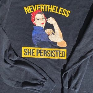 GILDAN "ROSIE THE RIVETER"  long sleeve tee Sz. XL